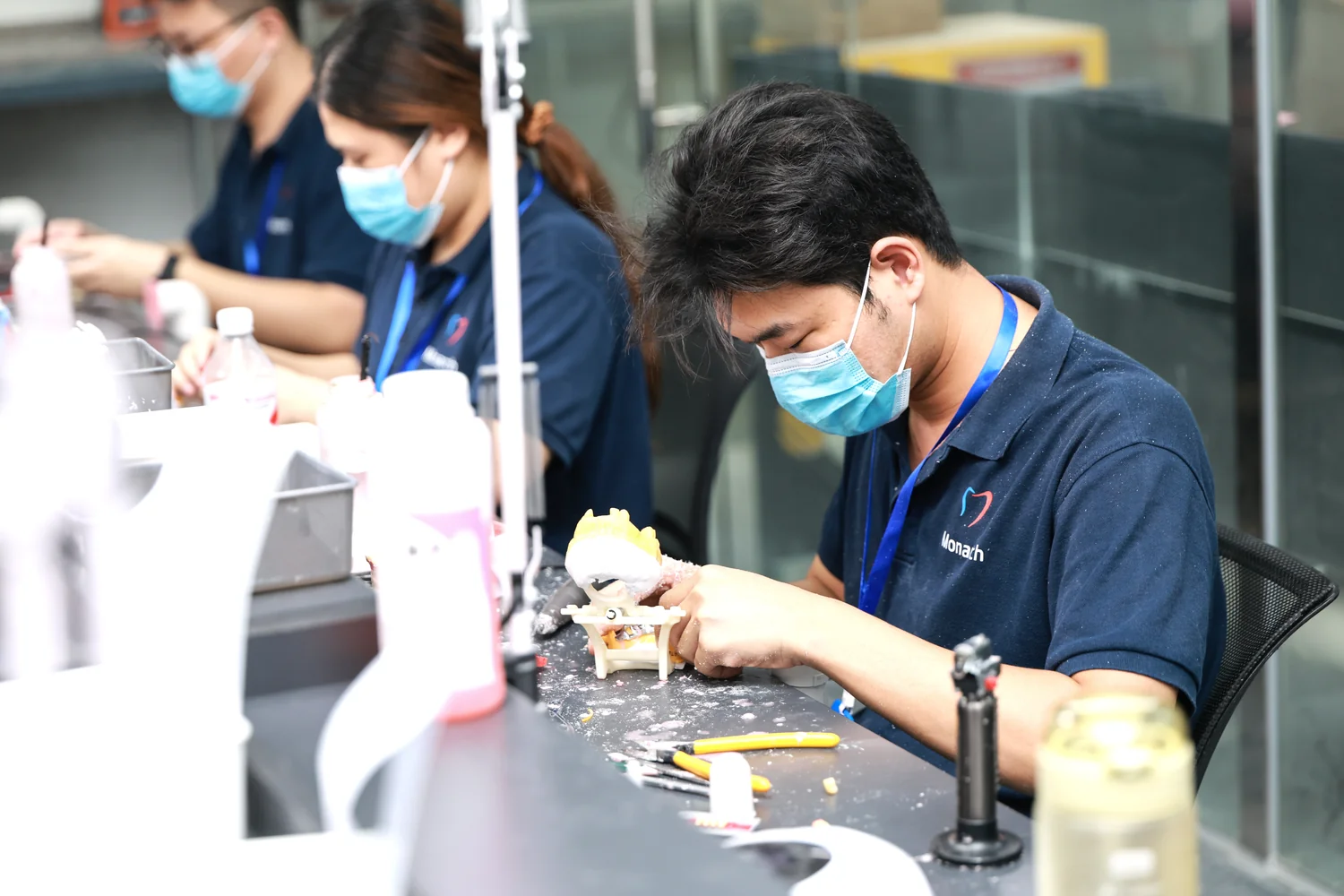 Monarch technicians at work in the laboratory